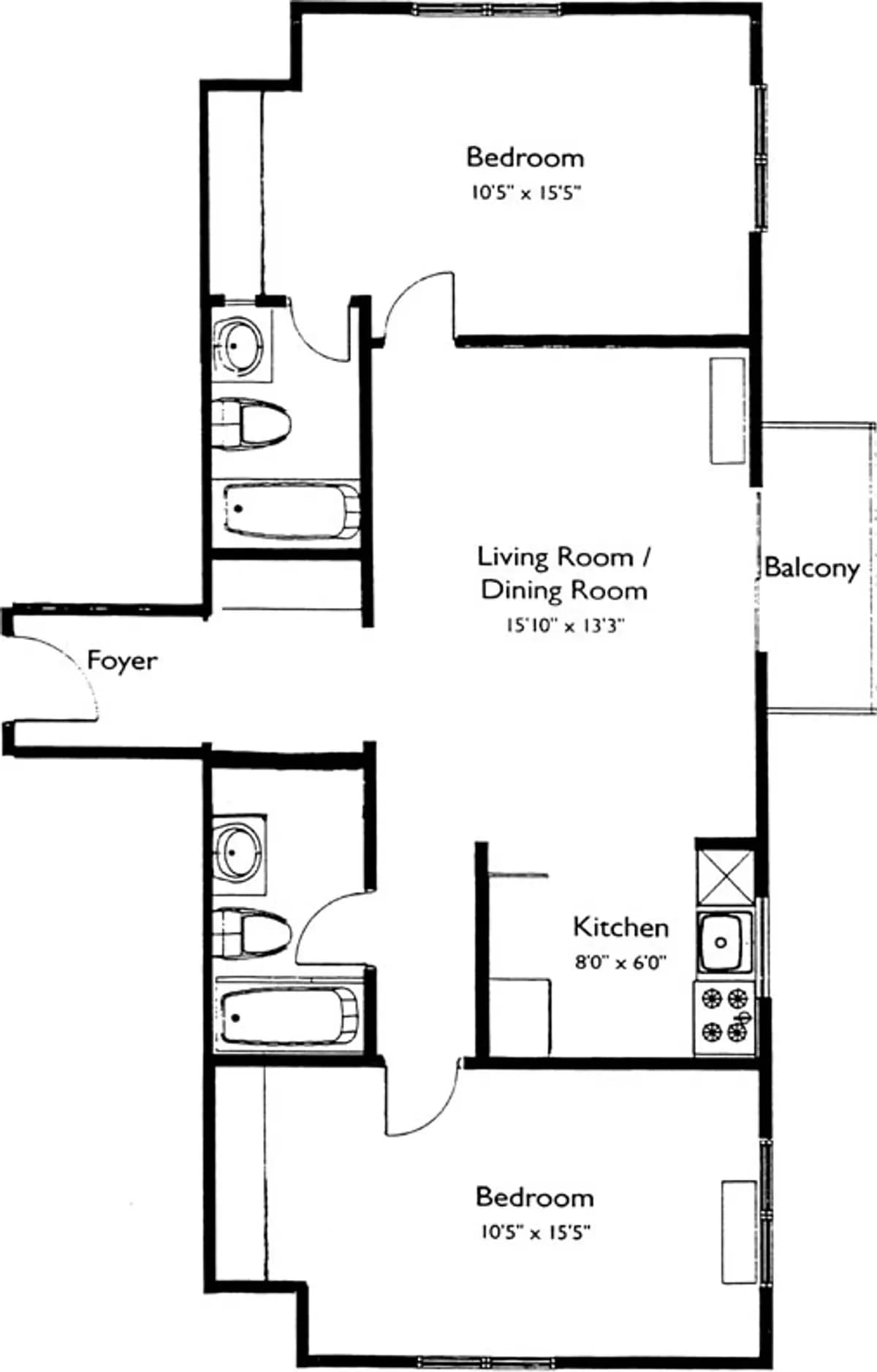 Kenosha apartments for rent - image - Floorplans_Willowood 4.jpg